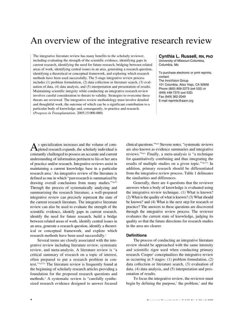 definition of review of literature in research
