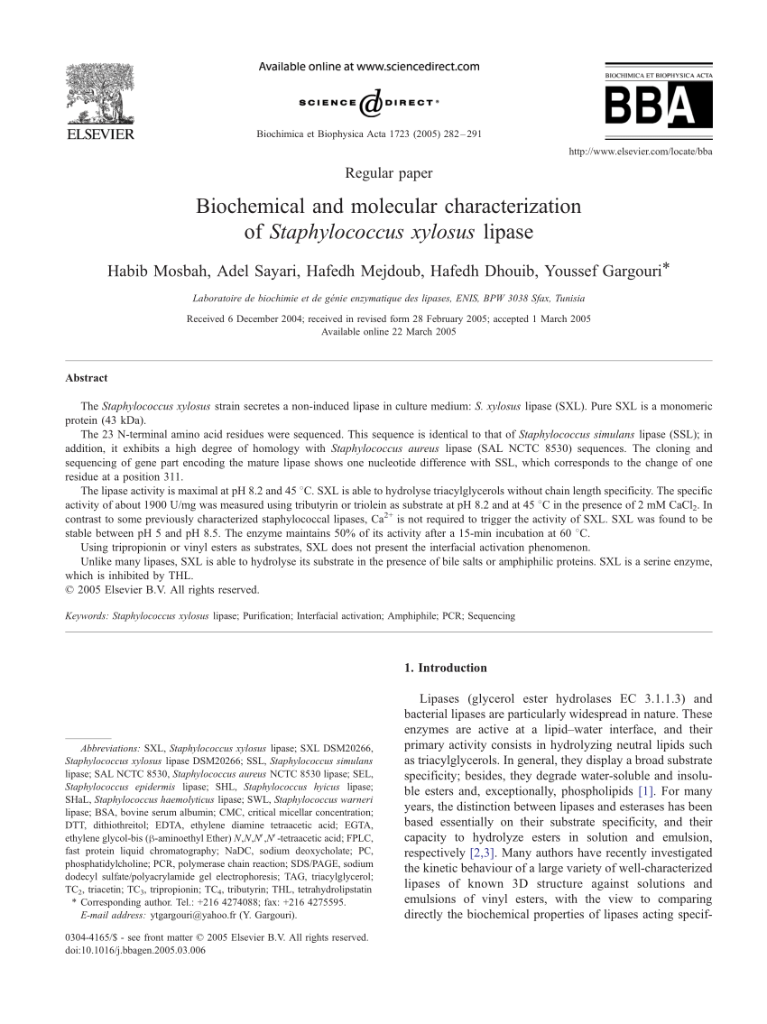 (PDF) Biochemical and molecular characterization of Staphylococcus ...