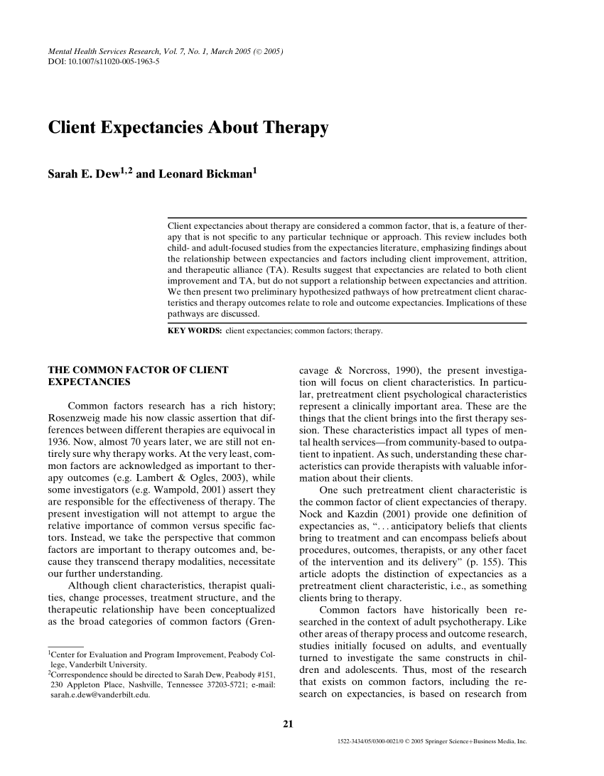 pdf client expectancies about therapy pdf client expectancies about therapy