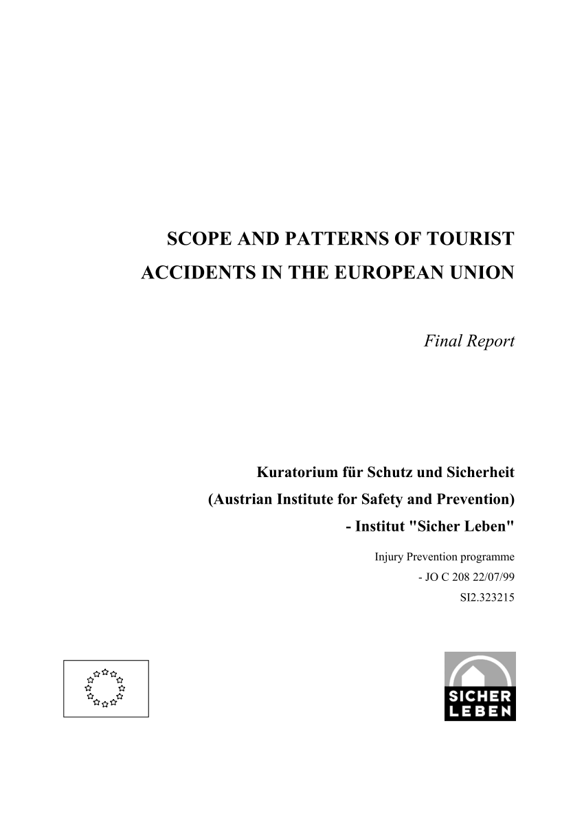 Pdf Scope And Patterns Of Tourist Injuries In The European Union