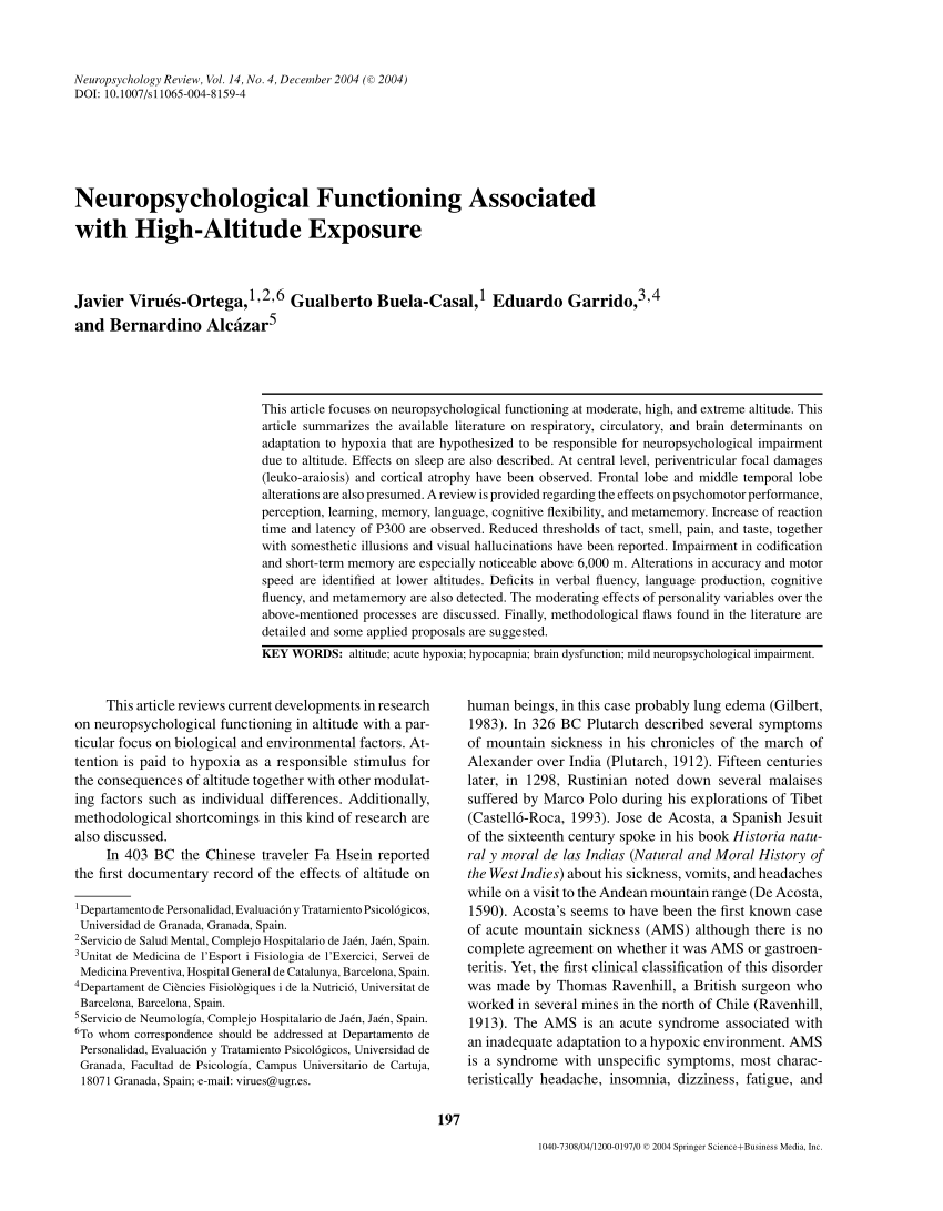 Pdf Neuropsychological Functioning Associated With High - 