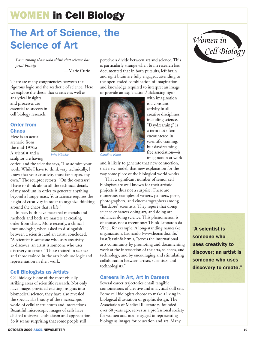 PDF) From science in art to the art of science