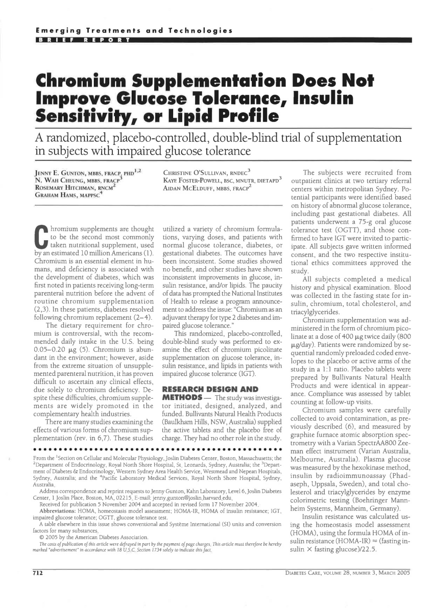 chromium insulin resistance weight loss