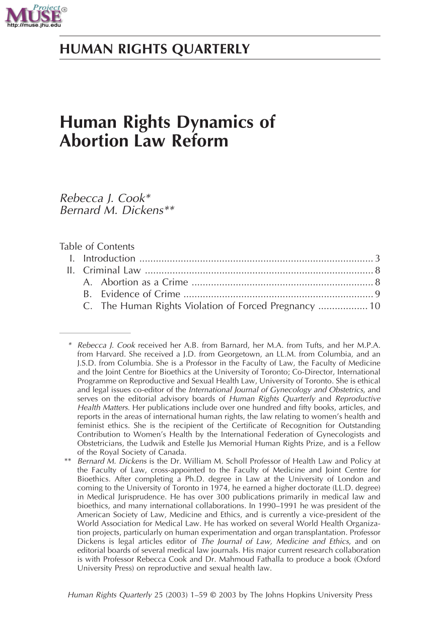 (PDF) Human Rights Dynamic of Abortion Law Reform