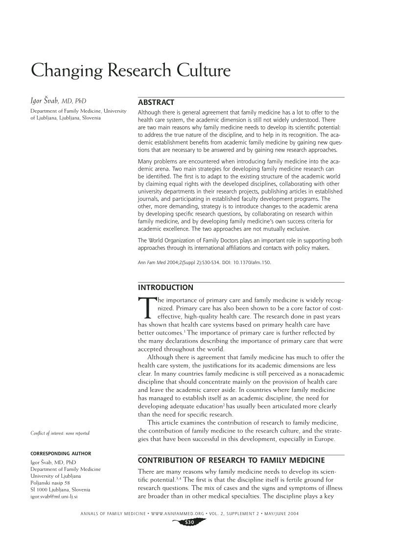 culture change research paper