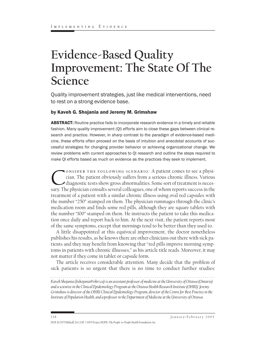 Quality improvement research understanding the science of change in healthcare baxter eye care
