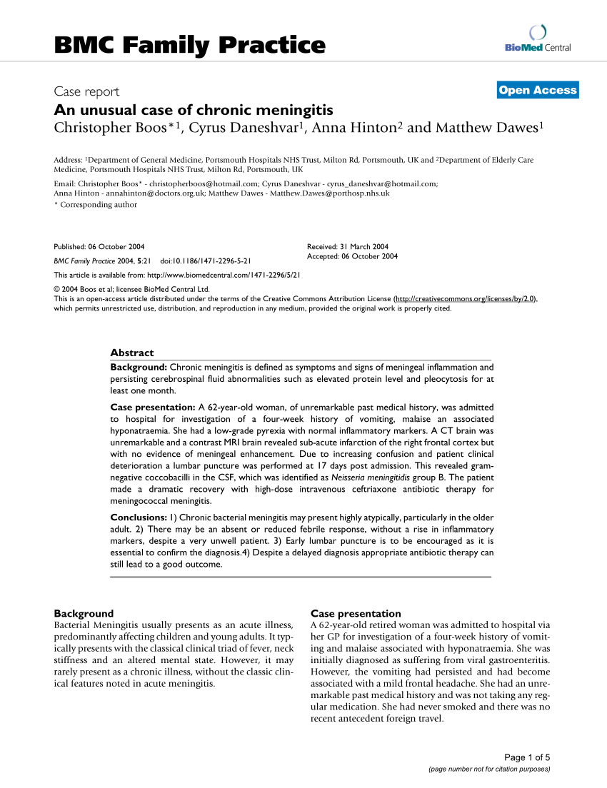 introduction to meningitis research paper