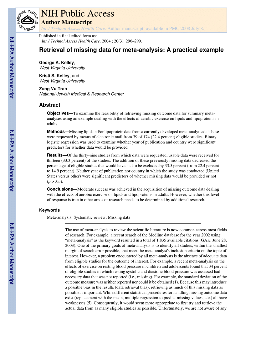 meta analysis research example pdf
