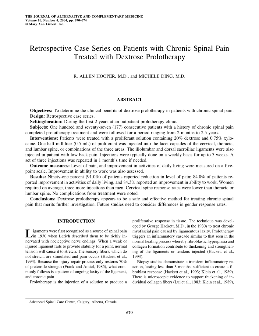 Pdf Retrospective Case Series On Patients With Chronic - 