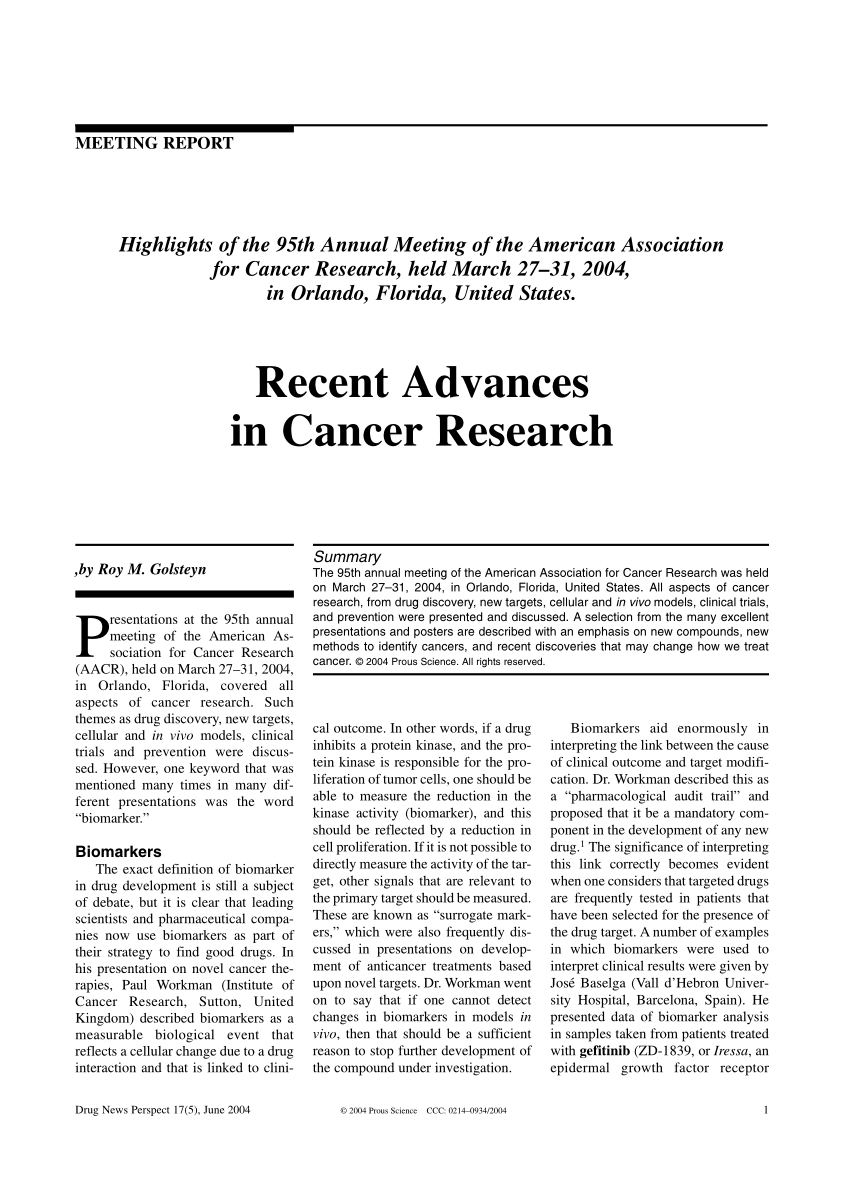 cancer research abstracts