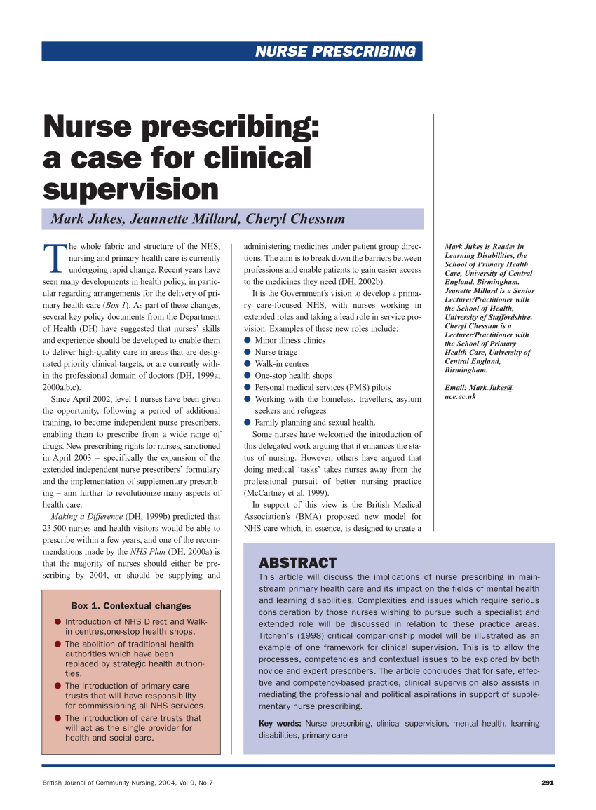 nurse prescribing case study examples