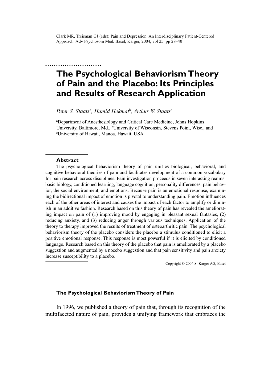 research article about behaviorism