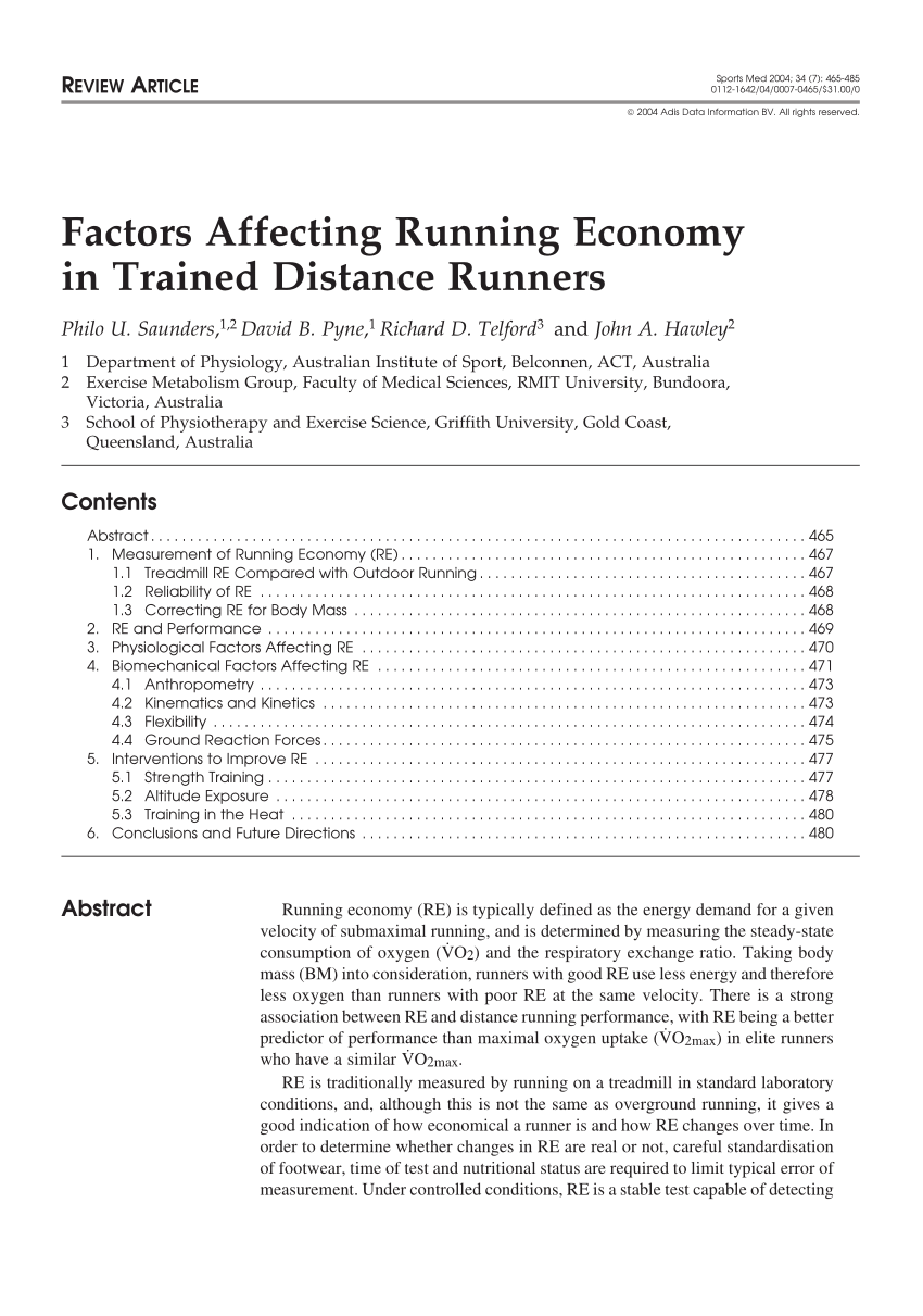 The impact of speed on running economy