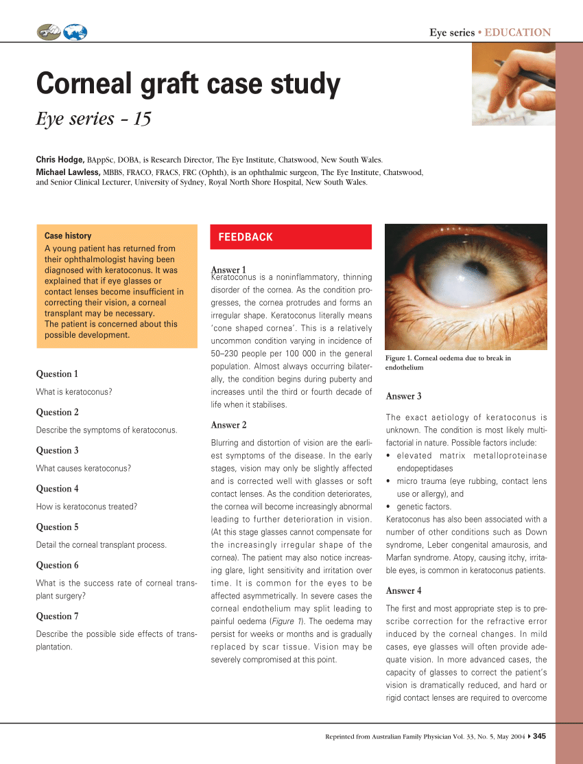 case study eye problems