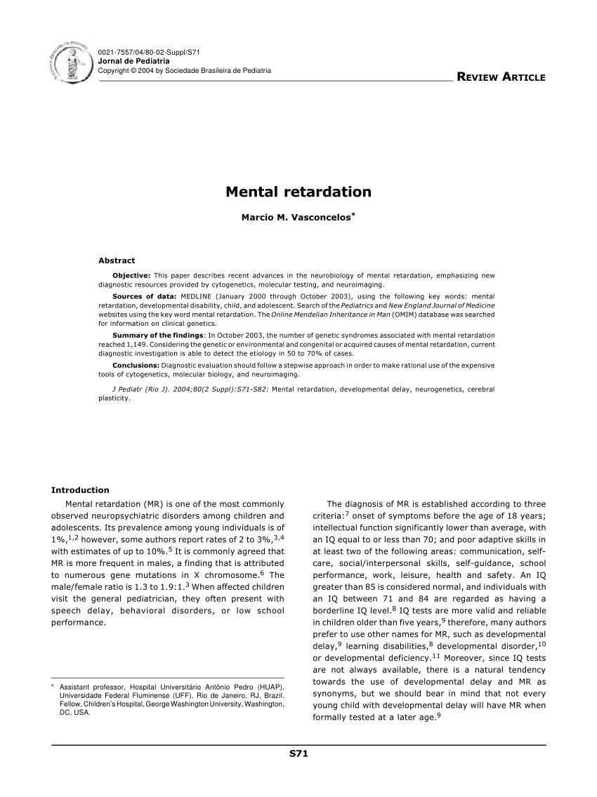 case study of a child with mental retardation pdf