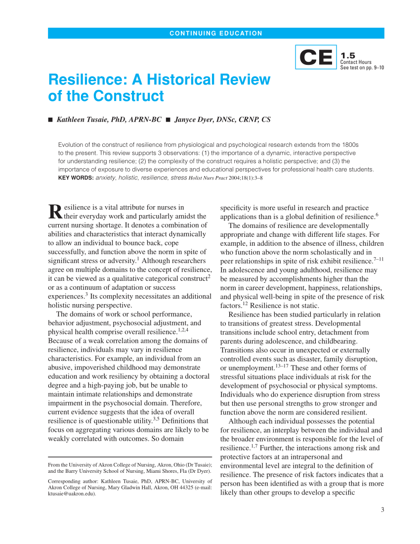 resilience theory a literature review