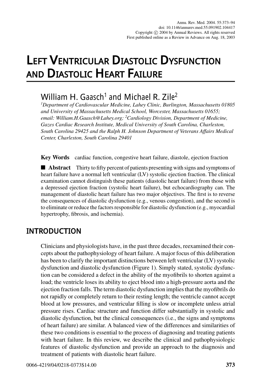 (PDF) Left Ventricular Diastolic Dysfunction and Diastolic Heart Failure