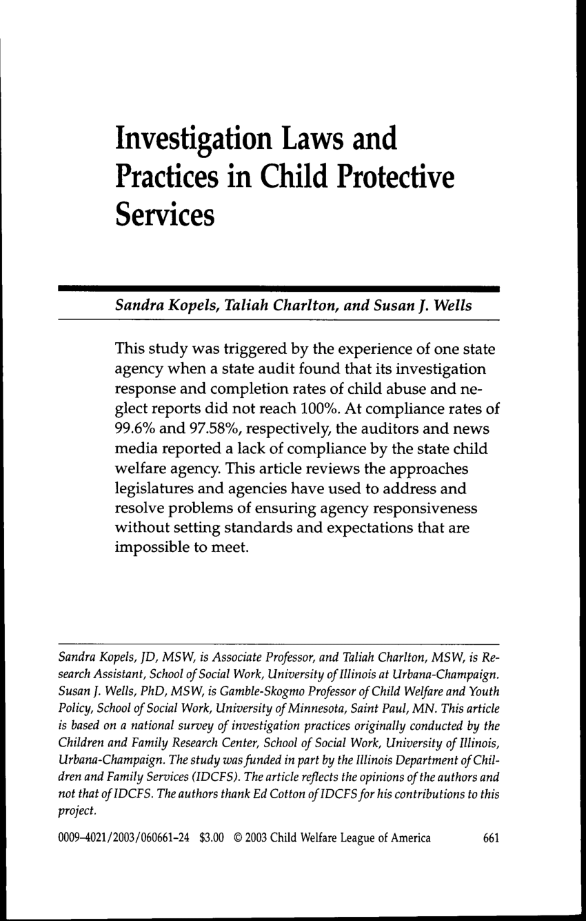 and practices in child protective services
