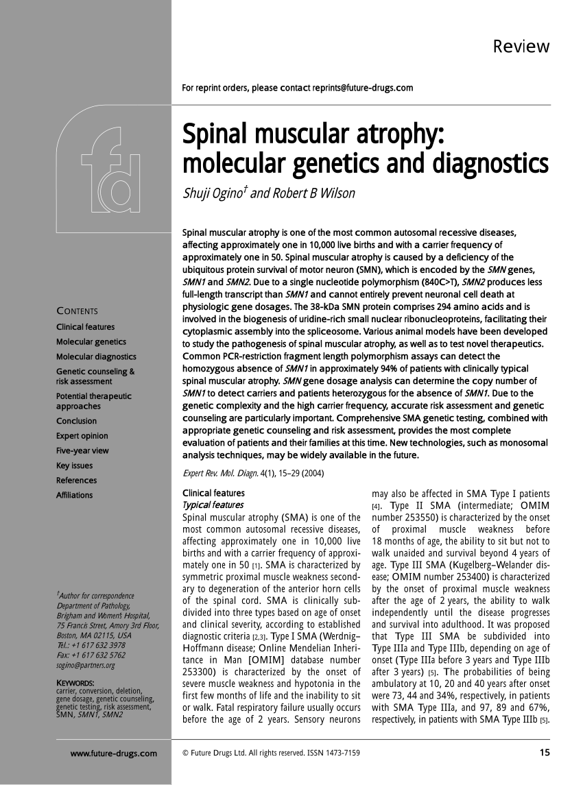 spinal muscular atrophy research paper