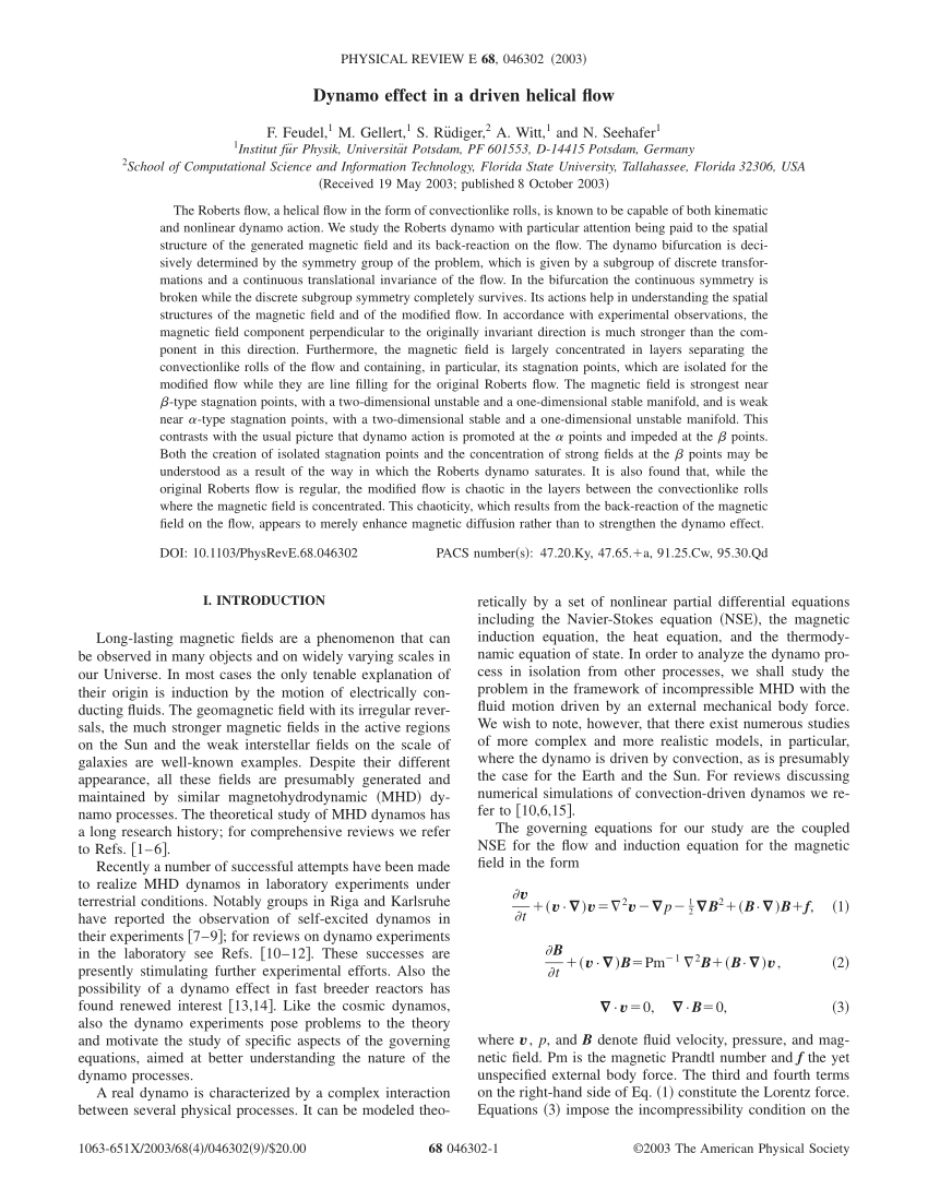 (PDF) Dynamo effect in a driven helical flow