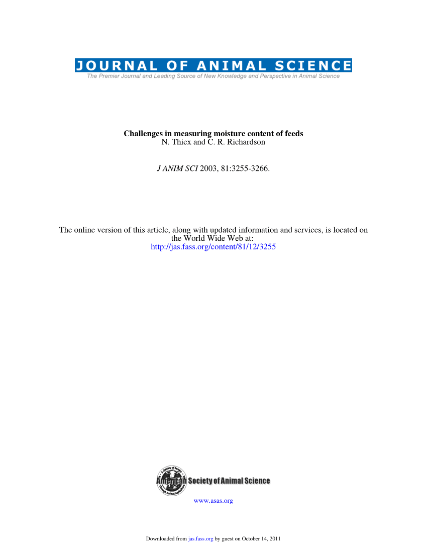 Challenges in measuring moisture content... (PDF Download ...