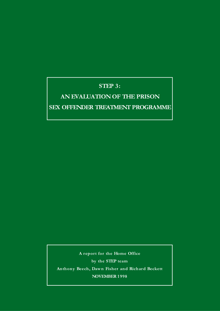 Pdf Evaluation Of A National Prison Based Treatment Program For Sexual Offenders In England 0319