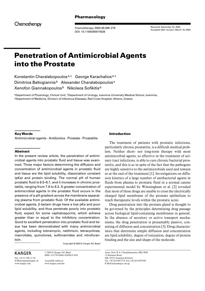 prostate penetrating antibiotics