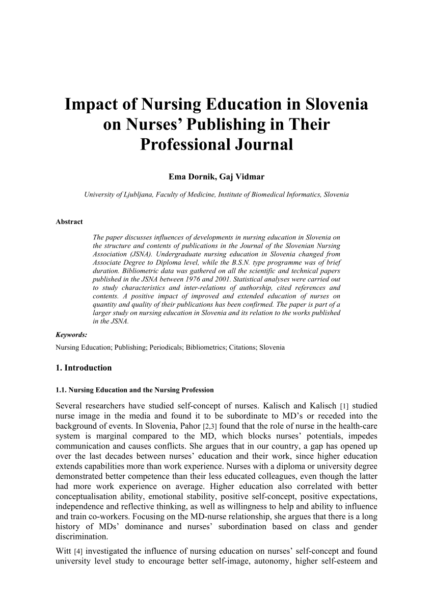 scholarly articles on education in nursing