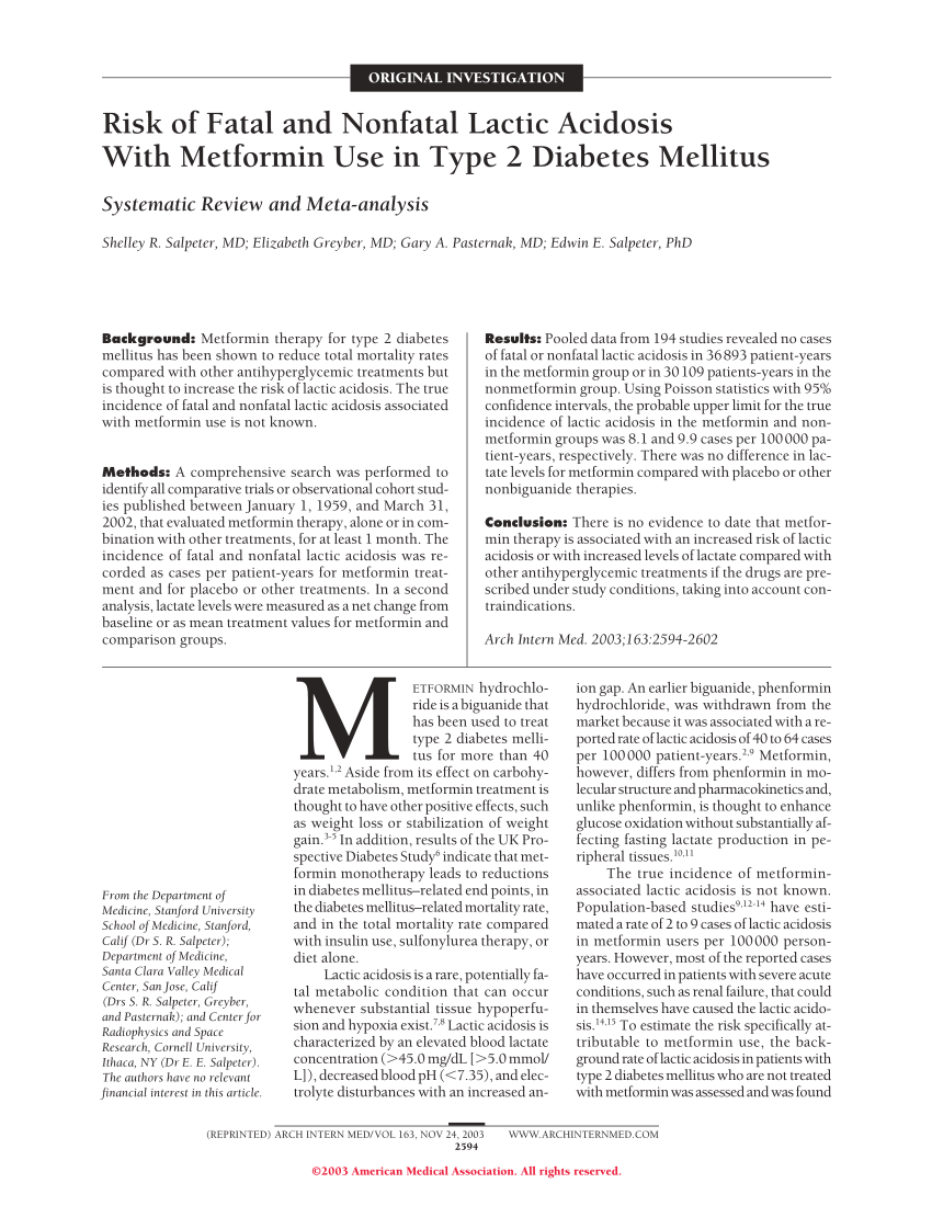fatal side effect of metformin