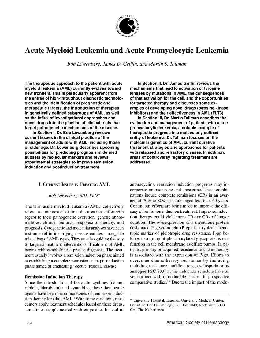 research paper on acute promyelocytic leukemia