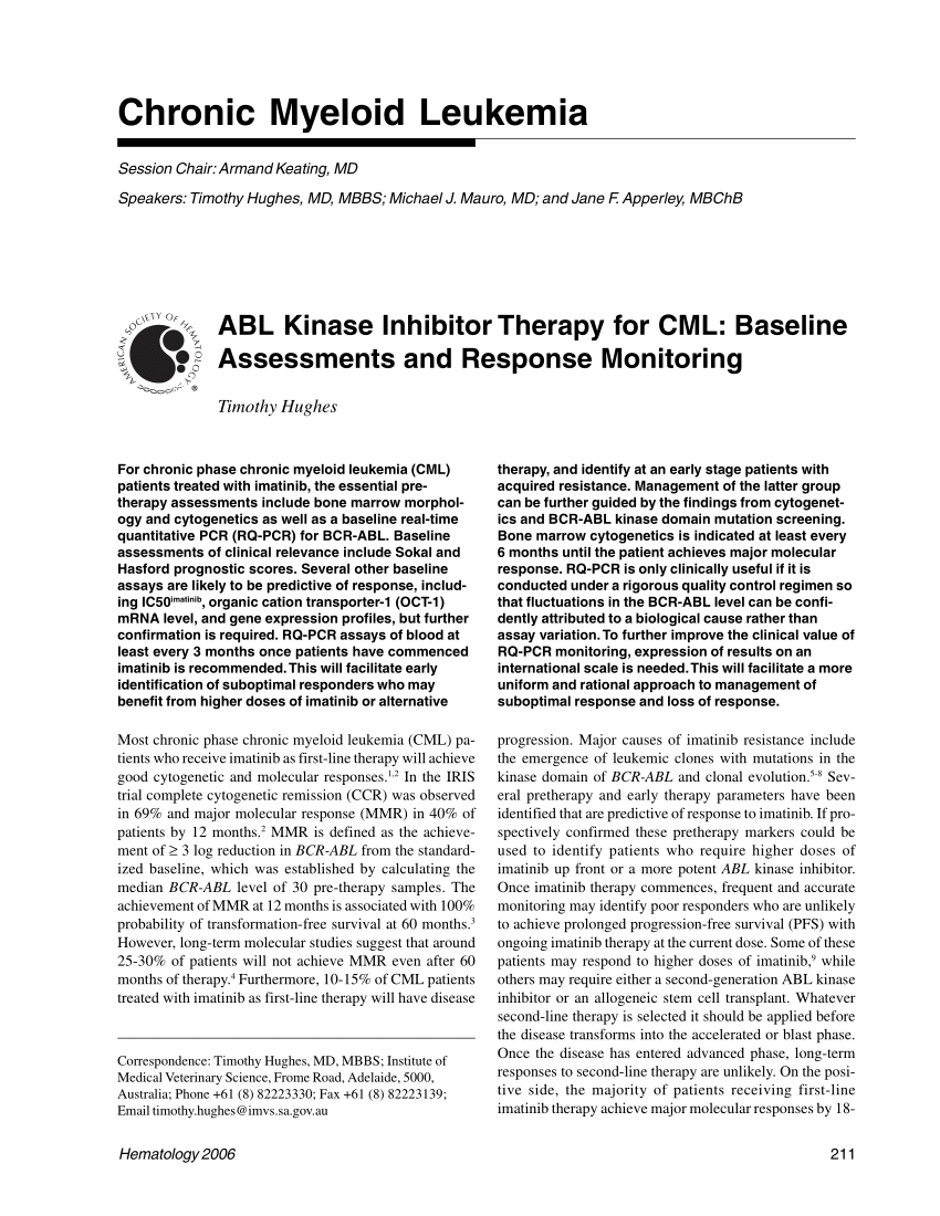 research paper on chronic myeloid leukaemia