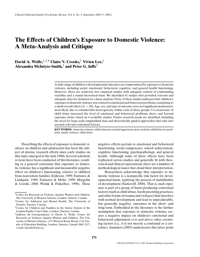 child exposure to domestic violence essay