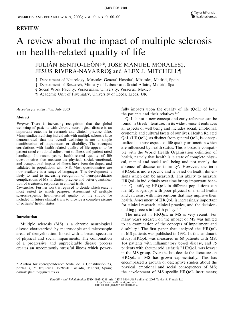 multiple sclerosis paper
