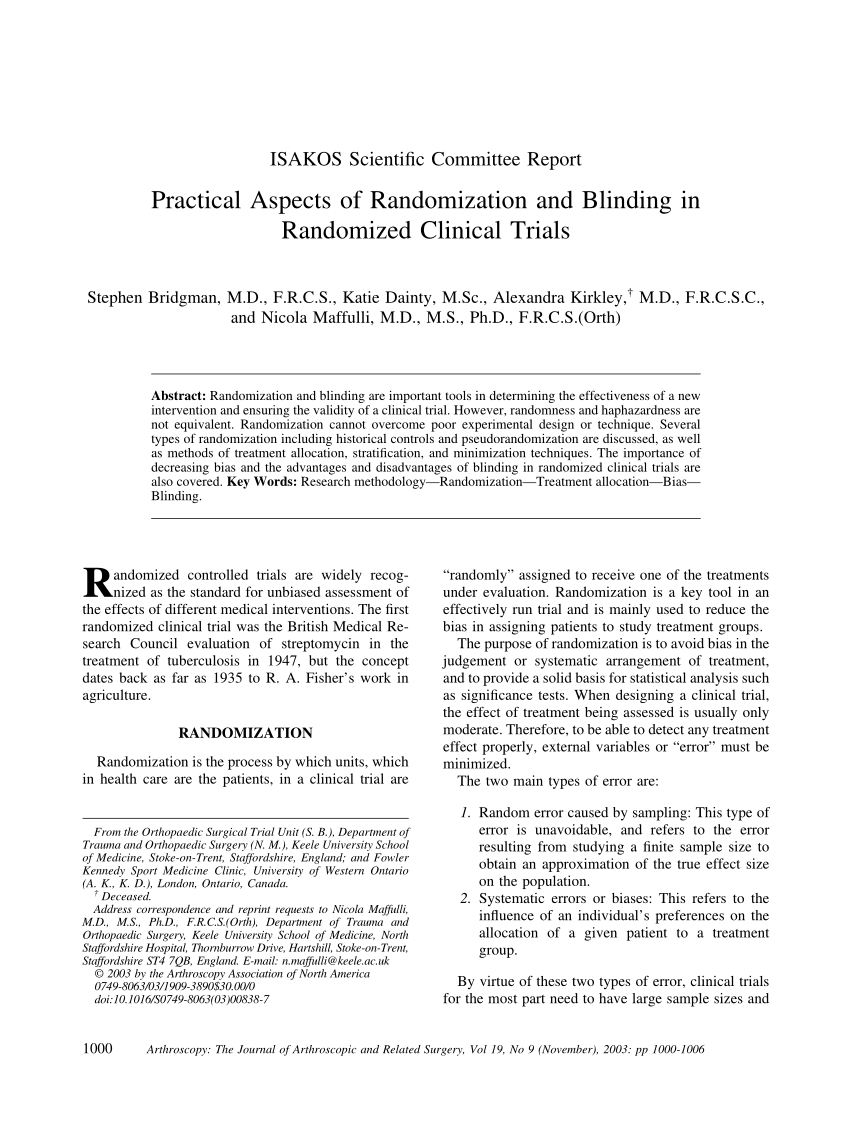 randomized clinical trials research paper