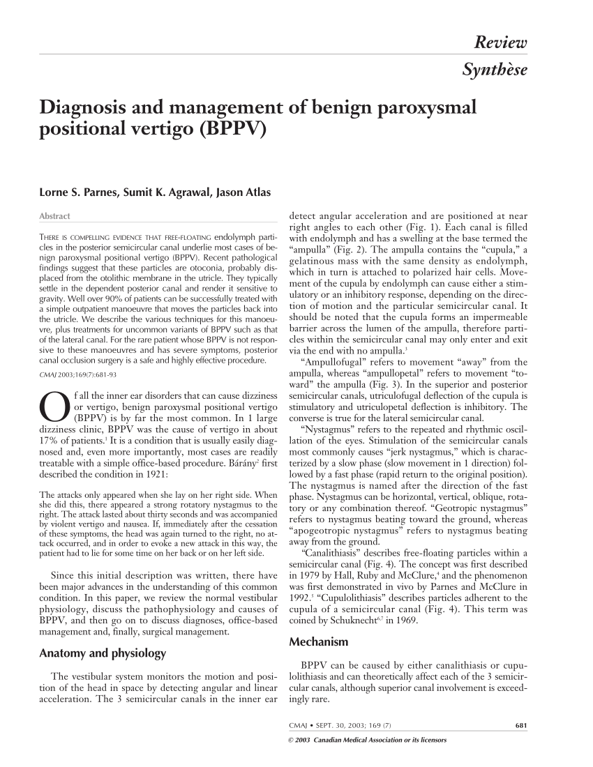 PDF) Vertigo in Pregnancy: A Narrative Review