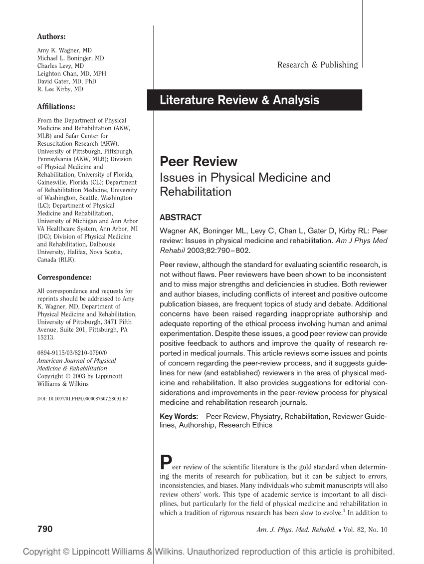 medical research peer review article